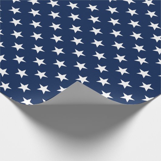 Patriottische marineblauw Vlag Stars Pattern Cadeaupapier (Hoek)