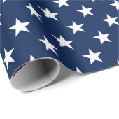 Patriottische marineblauw Vlag Stars Pattern Cadeaupapier (Rol Hoek)