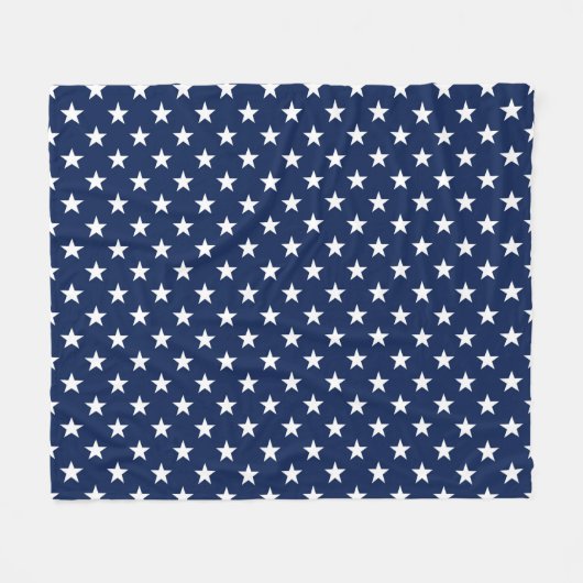 Patriottische marineblauw Vlag Stars Pattern Fleece Deken (Voorkant (Horizontaal))