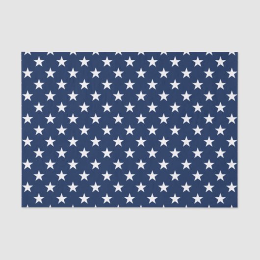 Patriottische marineblauw Vlag Stars Pattern Tissuepapier (Voorkant)