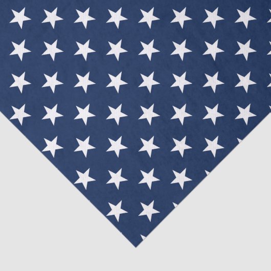 Patriottische marineblauw Vlag Stars Pattern Tissuepapier (Detail)