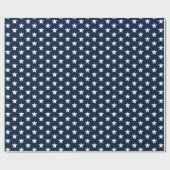 Patriottische marineblauwe witte sterren moderne cadeaupapier (Vlak)