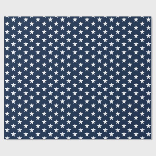 Patriottische marineblauwe witte sterren moderne cadeaupapier (Vlak)