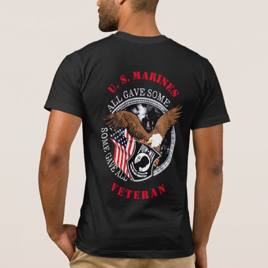 Patriottische marines Vet Militaire Tribute T-Shir T-shirt (Achterkant)