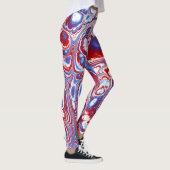 Patriottische marmeren stroom abstract leggings (Rechts)