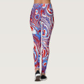 Patriottische marmeren stroom abstract leggings (Achterkant)