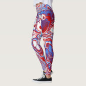 Patriottische marmeren stroom abstract leggings (Links)