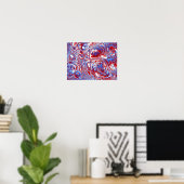 Patriottische Marmeren Stroom Abstract Poster (Thuiskantoor)