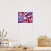 Patriottische Marmeren Stroom Abstract Poster (Keuken)