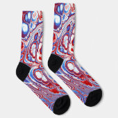 Patriottische Marmeren Stroom Abstract Sokken (Rechts)