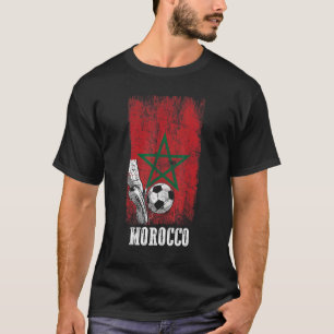 Patriottische Marokkaanse voetbalspeler Marokko Vl T-shirt