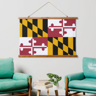 Patriottische maryland Tapestry, Maryland Flag Hangend Wandkleed