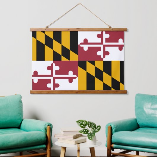 Patriottische maryland Tapestry, Maryland Flag Hangend Wandkleed (Woonkamer)