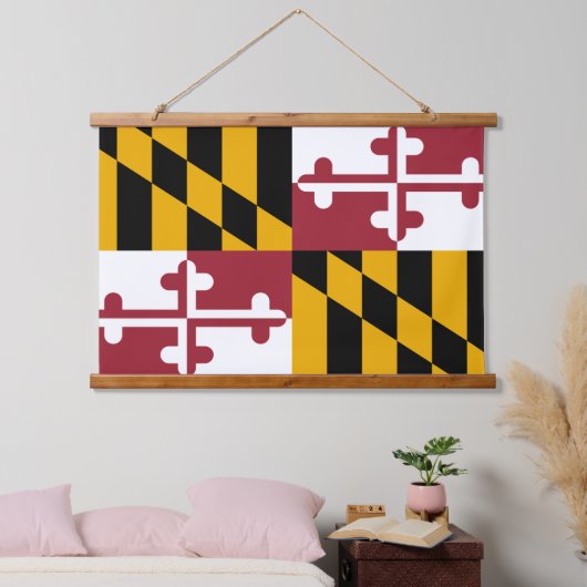 Patriottische maryland Tapestry, Maryland Flag Hangend Wandkleed (Slaapkamer)