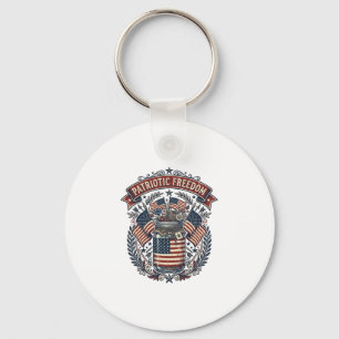 Patriottische Mason Jar Landelijk Leven Sleutelhanger