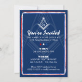 Patriottische Masonische Uitnodigingen | Rood wit (Voorkant)