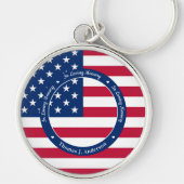 Patriottische Memorial American Flag Custom Photo Sleutelhanger (Voorkant)