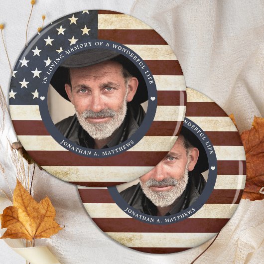  Patriottische Memorial American Flag Foto Magneet