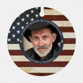  Patriottische Memorial American Flag Foto Metalen Ornament (Voorkant)