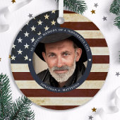  Patriottische Memorial American Flag Foto Metalen Ornament