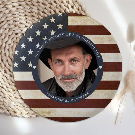  Patriottische Memorial American Flag Foto Ronde Button 5,7 Cm