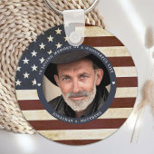 Patriottische Memorial American Flag Foto Sleutelhanger