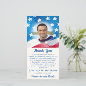 Patriottische Memorial American Flag Mileral Funer Bedankkaart (Staand voorkant)