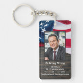 Patriottische Memorial Foto VS Vlag Begrafenis Geb Sleutelhanger (Voorkant)