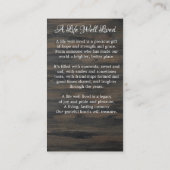 Patriottische Memorial Funeral Prayer Kaart VS-vla Contactkaartje (Achterkant)