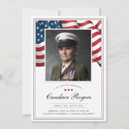 Patriottische Memorial Kaart Dank u kaart (Voorkant)