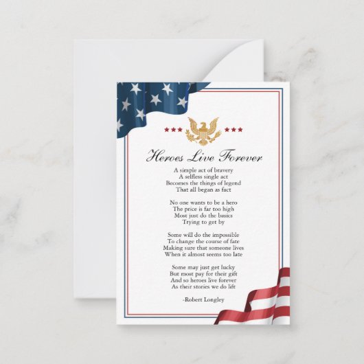 Patriottische Memorial Kaart Notitiekaartje (Achterkant)