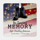 Patriottische Memorial Soldaat Foto Metalen Ornament (Voorkant)