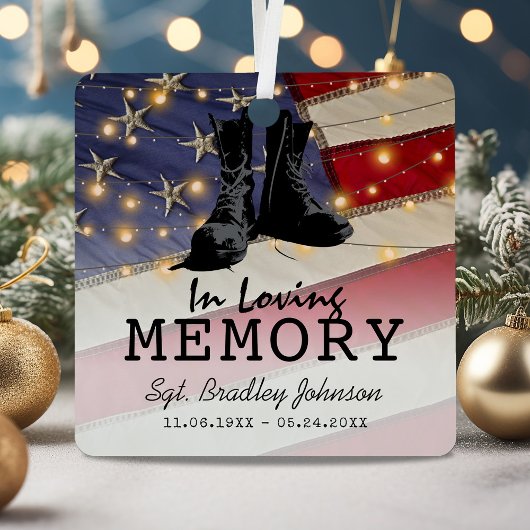 Patriottische Memorial Soldaat Foto Metalen Ornament