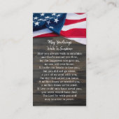 Patriottische Memorial US Flag Funeral Prayer Kaar Contactkaartje (Achterkant)