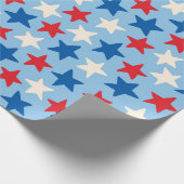 Patriottische met de hand getekende sterren cadeaupapier (Hoek)