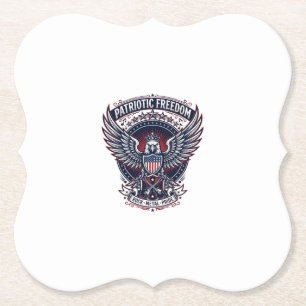 Patriottische Metal Wings Patriot Muziek Rock Meta Kartonnen Onderzetters
