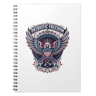 Patriottische Metal Wings Patriot Muziek Rock Meta Notitieboek
