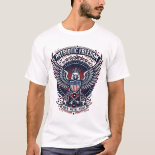 Patriottische Metal Wings Patriot Muziek Rock Meta T-shirt