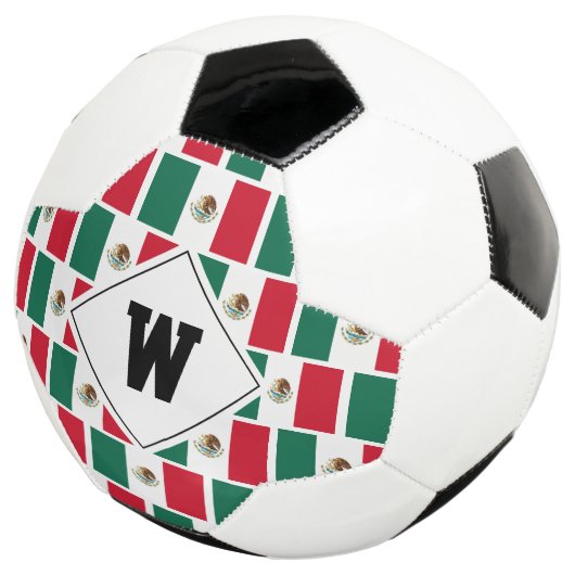 Patriottische MEXICO FLAG Monogram Voetbal (Drie kwart)