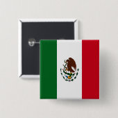 Patriottische Mexico vlag Vierkante Button 5,1 Cm (Voorkant /achterkant)