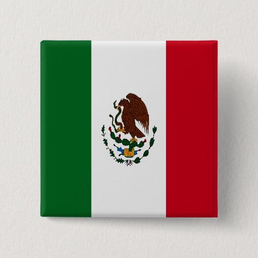 Patriottische Mexico vlag Vierkante Button 5,1 Cm (Voorkant)