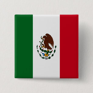 Patriottische Mexico vlag Vierkante Button 5,1 Cm