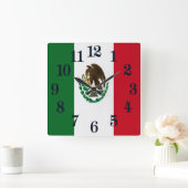 Patriottische Mexico vlag Vierkante Klok (Huis)