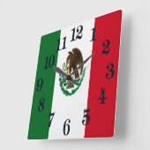 Patriottische Mexico vlag Vierkante Klok (Hoek)