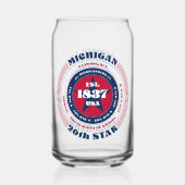 Patriottische Michigan typografie Drinkware Set Blikvorm Glas (Achterkant)