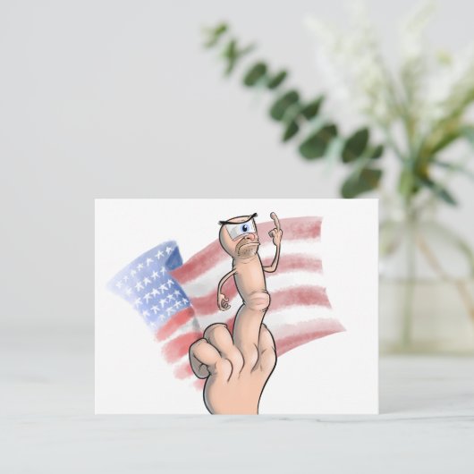 Patriottische middelvinger briefkaart (Staand voorkant)