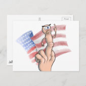 Patriottische middelvinger briefkaart (Voorkant / Achterkant)