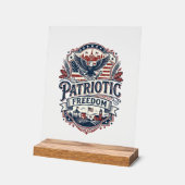 Patriottische Midwest Kleine Stad Trots Vector Afb Acryl Bord (Hoek)