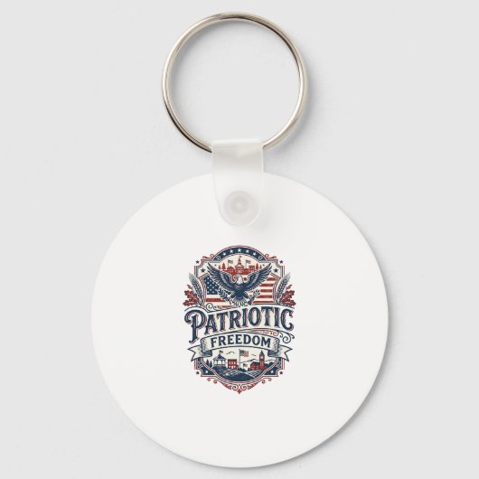 Patriottische Midwest Kleine Stad Trots Vector Afb Sleutelhanger (Voorkant)