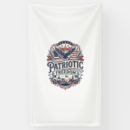 Patriottische Midwest Kleine Stad Trots Vector Afb Spandoek (Verticaal)
